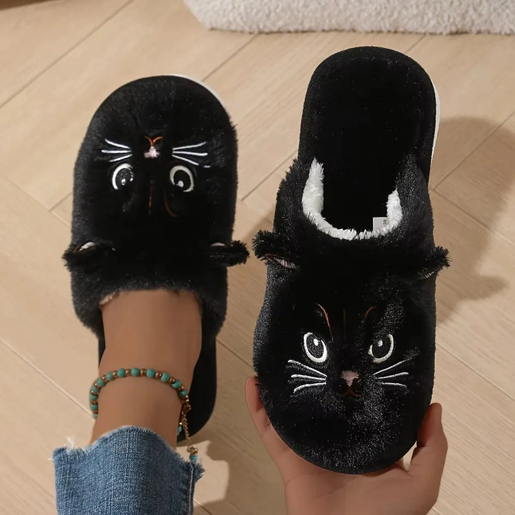 Cozy Cat Plush House Slippers