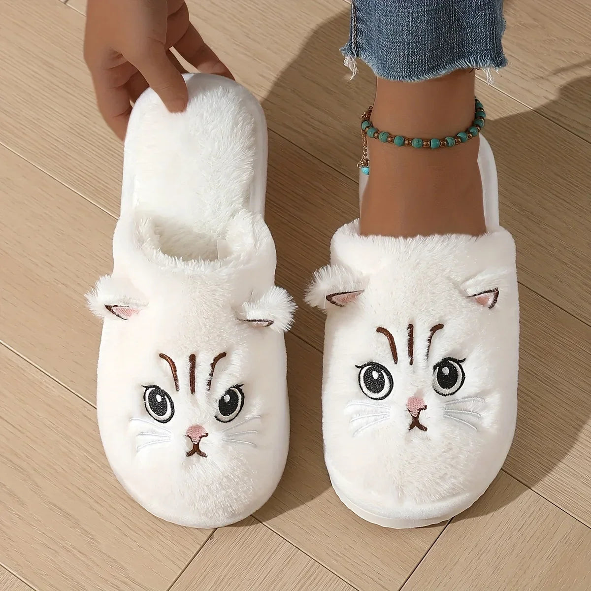 Cozy Cat Plush House Slippers