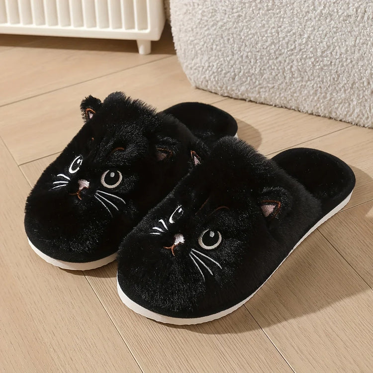 Cozy Cat Plush House Slippers